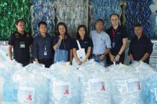 Donated polyethylene terephthalate (PET) plastic bottles to produce anti-bacterial monk’s robes
